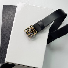 Стильный женский ремень Loewe из кожи с бронзовой пряжкой